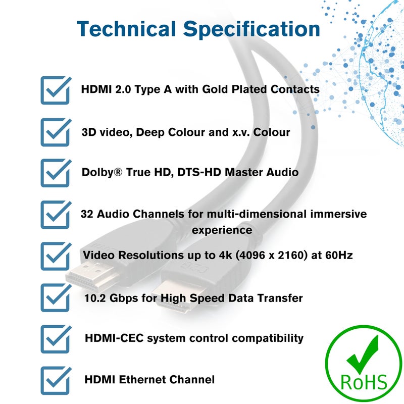C2G 8ft (2.4m) C2G Core Series High Speed HDMITM Cable with Ethernet - 4K 60Hz - Image 4